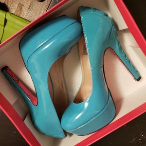 Betsey Johnson Teal Turquoise Ditan Corset Platfo… - image 1